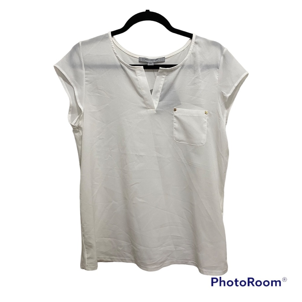 Andrew Marc Marc New York Ivory Semi Sheer Blouse